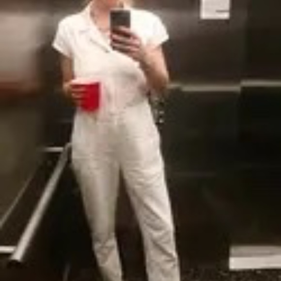 A Piece Apart Rent the Runway Azore white linen jumpsuit sz 2 $445 - Picture 9 of 11